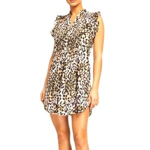 Veronica Beard Marietta Pastel Animal Print Short Cover-Up Dress